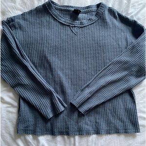 girls blue waffle knit sweater